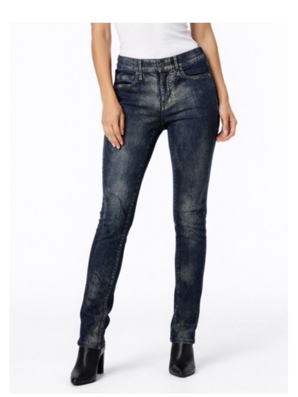 True Religion Halle Skinny Jeans Metallic 25